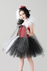 Black & White Witch Dress Kid Halloween Costume