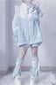 Stitch Patchwork Ruffled Sweatshirt