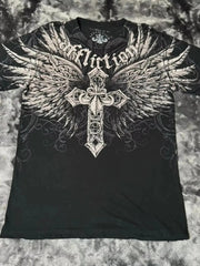 Punk Angel Print Short Sleeve T-shir