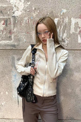 Y2K Vintage Turn Down Collar Knit Top