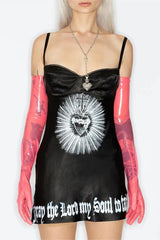 Y2K Gothic Lace Slim Mini Dress