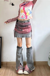 Y2K Sweet Denim Midi Skirt