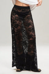 Halloween Sexy Sheer Lace Bodycon Maxi Skirt