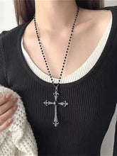 Black Cross Stackable Necklace