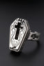 Gothic Skull Coffin Cross Open Ring