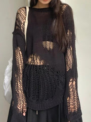 Openwork Crochet Mesh Top