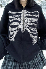 Street Style Chain Skeleton Hoodie