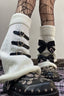 Punk Knit Bow Buckle Socks