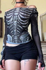 Skull Print Street Style T-Shirt