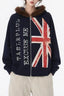 Flag Graphic Fluffy Trim Hoodies