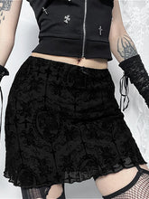 Gothic Velvet Two-Layer Midi Skirt