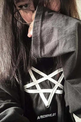 Y2K Gothic Punk Sticker Print Knit Top