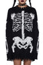 Skeleton Pattern Distressed Longline Sweaters