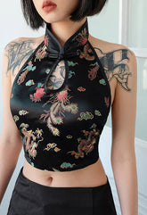 Dragon Grunge Bralette Backless Crop Top