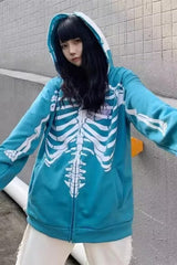 Gothic Skeleton Zipper Hoodie