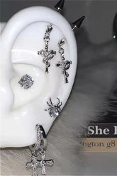 Cross Snake Demon Earrings