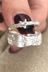 Irregular Texture Pentagram Ring