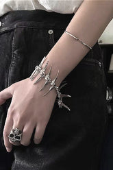 Gothic Silver Thorn Spike Bracelet