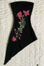 Black Floral Embroidered Asymmetric Tube Dress
