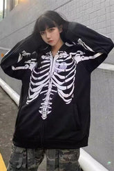 Gothic Skeleton Zipper Hoodie