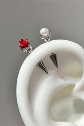 Punk Style Red Rose Demon Earrings