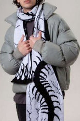 Dark Insect Reversible Jacquard Scarf