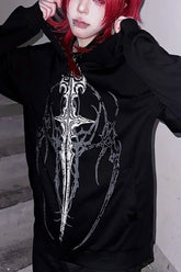 Unisex Y2K Japanese Dark Streetwear Thin Hooded Coat