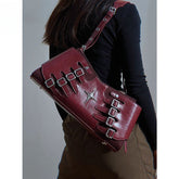Y2K Spicy Girls Harajuku Gothic High Street Red Punk Crossbody Shoulder Bag Halloween