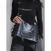 Vintage Harajuku Gothic High Street Butterfly Punk One Shoulder Motor Crossbody Bag Halloween