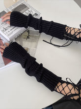 Y2K Gothic Subculture Lace Strapped Concealing Gloves