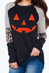 Halloween 3D Print Color Block Hoodie