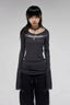 Gothic Graphic Slim Long-sleeve Y2k Knit Top