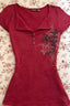 Y2K Millennium Butterfly Print Slim Fit T-shirt