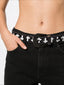 Black And White Cross Rhinestone Print Belt