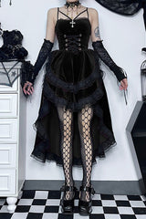 Gothic Lace-Up Waist Halloween Dress