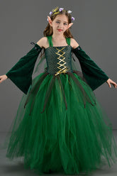 Green Elf Dress Kid Halloween Costume