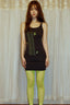 Black Music Note Strappy Mini Dress