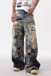Punk Grunge Graphic Print Pants