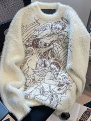 Y2K Grunge Kawaii Baby Angel Vintage Knitted Sweater