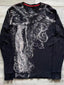 Cotton Vintage Angel Crewneck Long Sleeve Knit Top
