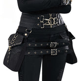 Punk Rivet Skull Retro Rock Gothic Hip Hop Leg Thigh Waist Bag Black Halloween