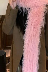 Y2K Plush Faux Mink Fur Thick Warm Scarf