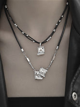 Street Minimalist Poker Card Leather Cord Necklace