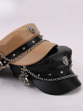Leather Skull Claw Chain Hat