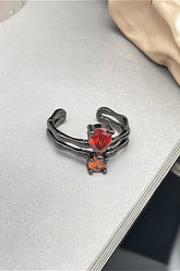 Dark Gothic Red Gem Ring