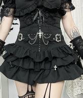 Gothic Punk Ruffle Skirt