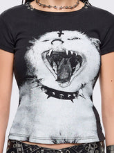 Gothic Anime Print Slim Fit Women's T-shirt