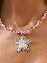 Y2K Bow Star Leather Necklace