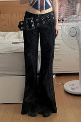 Black Studded Waistband Cargo Pant