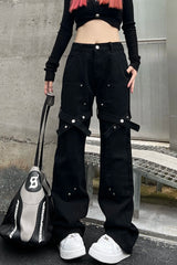 Black Utility Belt Cargo Pant